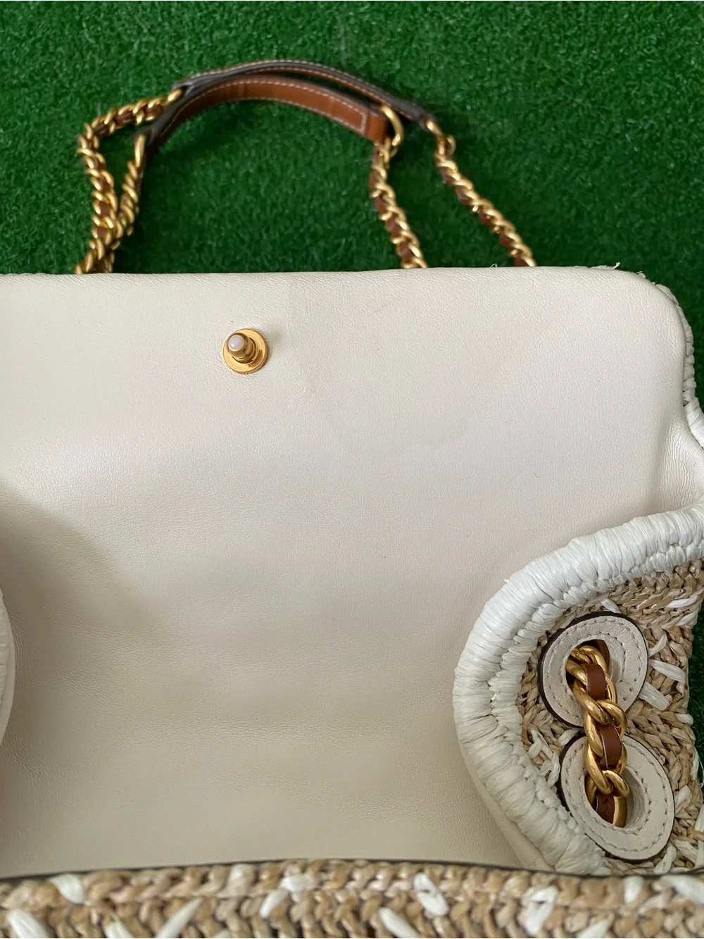 Tory Burch Raffia Shoulder Bag Shoulder Bags, 10”x7” (Jul 026)